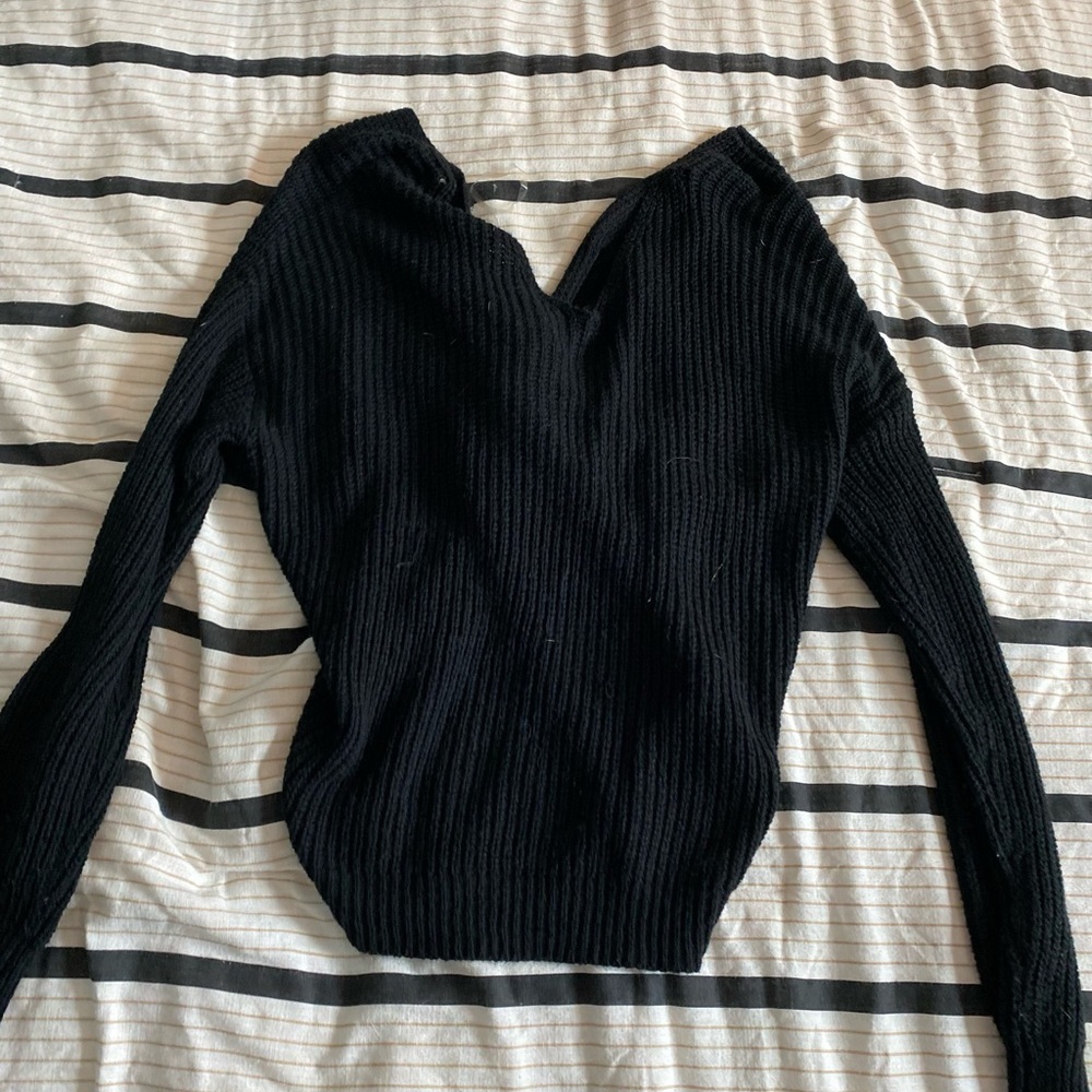 Reversible black sweater